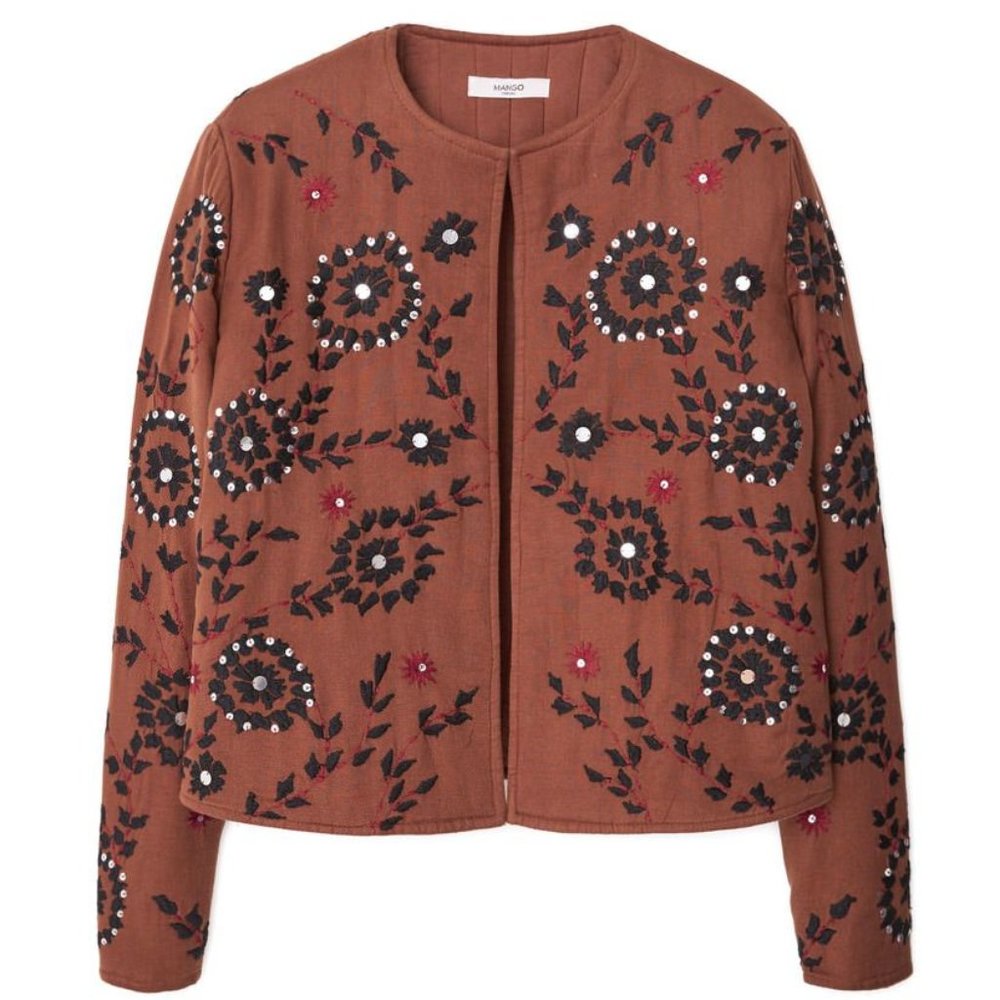 Mango Brown Embroidered Jacket - image 4